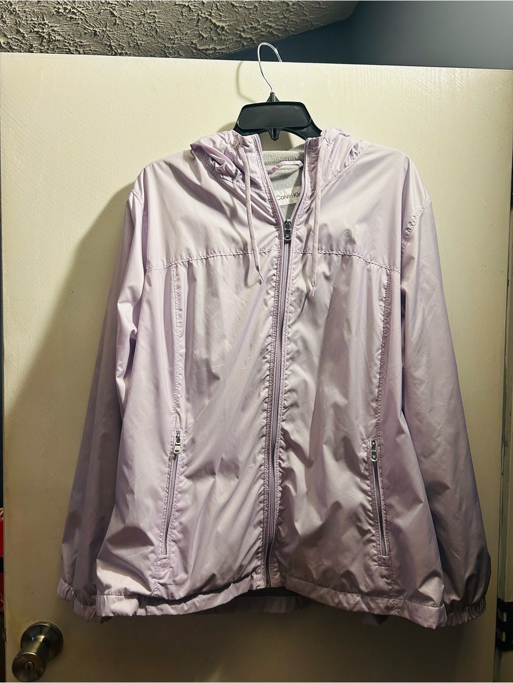 Calvin Klein Pale Lavender Hooded Windbreaker Jacket